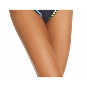 NEW PLATINUM SWIMWEAR stitched scoop bikini bottoms in navy multi